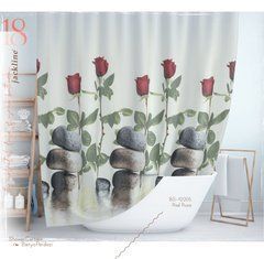 Штора для ванной Тропик Red Rose 180*200 см, Зелёный