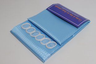 Шторка в ванную широкая 240x180 см однотонная голубая 5314/lightblue