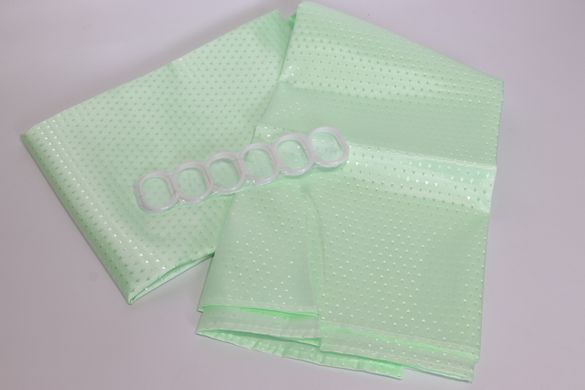 Шторка в ванную широкая 240x180 см однотонная светло-зеленая 5314/lightgreen