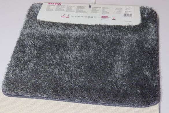 Набір килимків в ванну і туалет Pirlanta 100*60 +50*60 см з високим ворсом 01301Grey