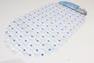 Силиконовый коврик в ванную "Соты" 68*36 см 0738soti-sil/light blue