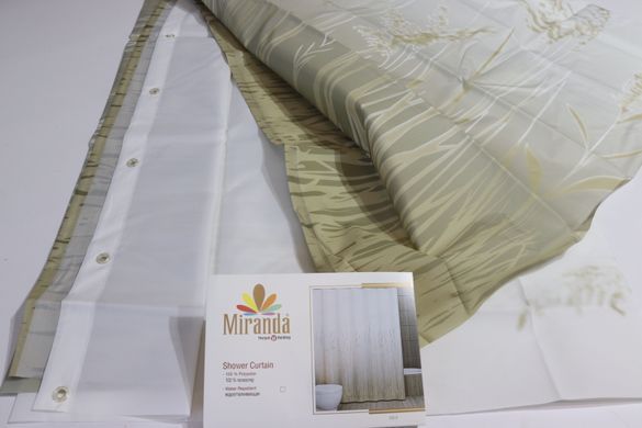 Шторка для ванної кімнати Miranda Solo olive 180*200 cм