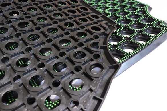 Коврик резиновый сота цветной 60x90green
