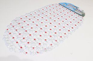 Силиконовый коврик в ванную "Соты" 68*36 см 0738soti -sil/red