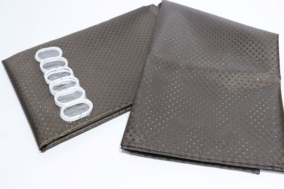 Шторка для ванної широка 240x180 см однотонна темно-коричнева 5314/darkbrown