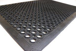Килимок гумовий соти 60x90 см брудозахисний HoReCa, Чорний, Прямокутний