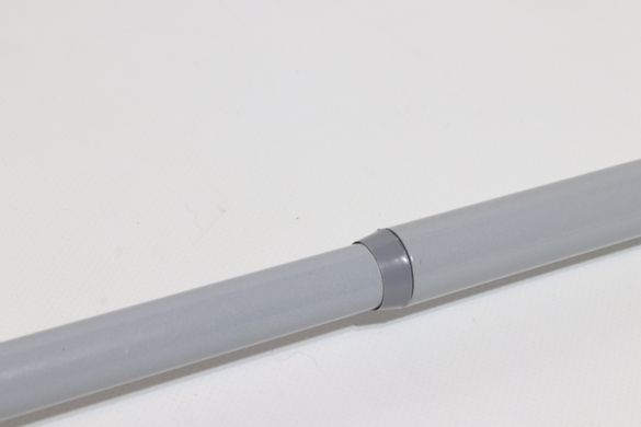 Карниз для шторки в ванную 115-200 см серый с кольцами