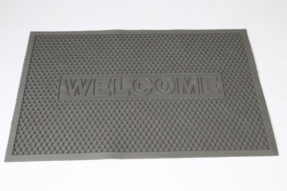Коврик придверный резиновый соты Welcome 60*90 см 2607/grey