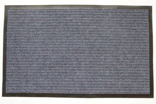 Коврик придверный в полоску рубчик 80x120 см серый