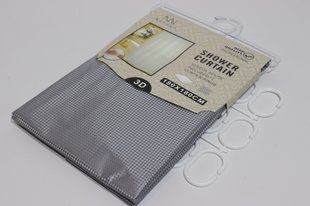 Штора для ванной 180*180 см виниловая арт. 10018/grey