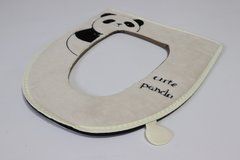Накладка на ободок унітазу м'яка на блискавці Panda 0047/beige