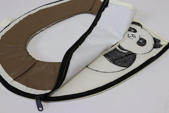 Накладка на ободок унітазу м'яка на блискавці Panda 0047/beige