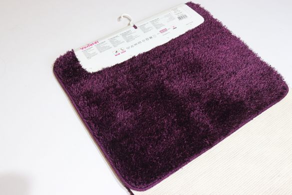 Набір килимків в ванну і туалет Pirlanta 100*60 +50*60 см з високим ворсом 01294 Purple