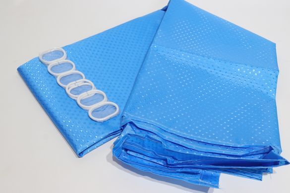 Шторка для ванної широка 240x180 см однотонна синя 5314/blue