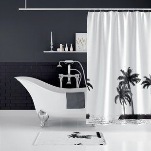 Штора для ванної Miami Tropichome 180x200 cм, Чорно- білий