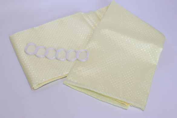 Шторка в ванную широкая 240x180 см однотонная желтая 5314/yellow