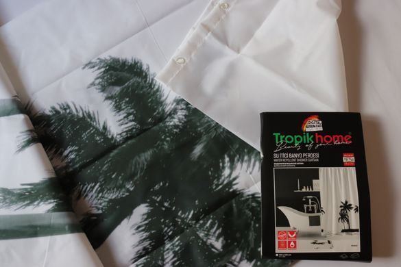 Штора для ванної Miami Tropichome 180x200 cм, Чорно- білий